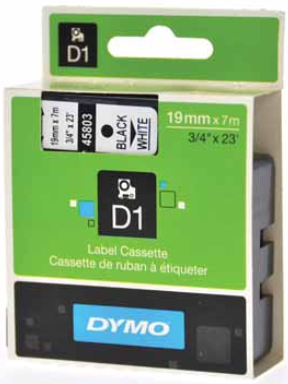 LETTERTAPE DYMO 45803 2000/5500 19MMX7M WIT/ZWART