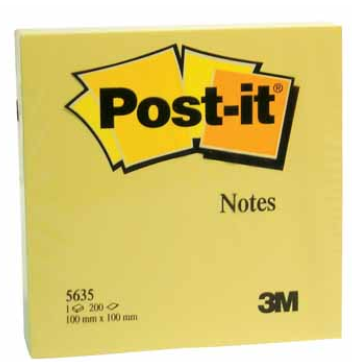 MEMOBLOK POST-IT 5635 100X100MM 200V GEEL PAK6