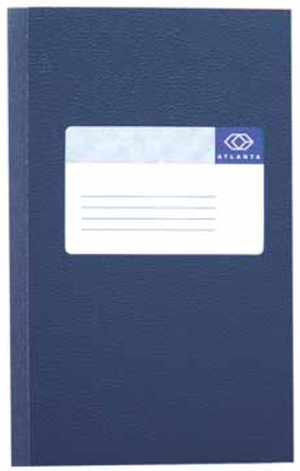 Atlanta notitieboekjes 10,5x16,5 120blz. PAK5 GELIJND BLAUW