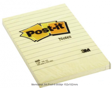LIJN NOTES POST-IT 660 152X102MM GEEL PAK6