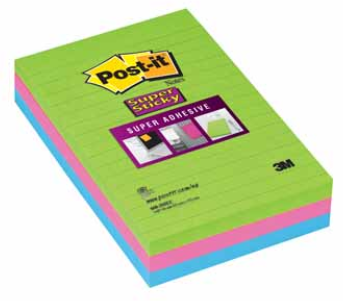 SUPER STICKY POST-IT GELIJND UC 102X152MM 3PAK