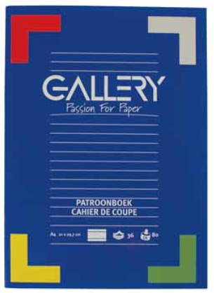 Gallery patroonschrift A4 , gelijnd , 120blz. blauwe kantlijn PAK5