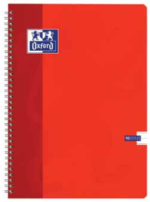 Oxford spiraalschrift School A4 geruit 180blz. 4gaats perfo