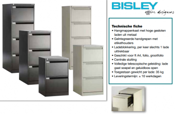 Hangmappenkast Bisley 3 laden zwart