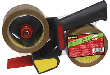 Scotch H180 dispenser met 2 rollen Scotch storage tape bruin