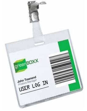 Durable badge met draaiende clip ft 60 x 90 mm, horizontaal PAK25