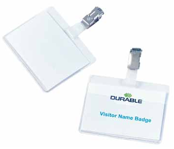 Durable badge met clip ft 60 x 90 mm, horizontaal PAK25
