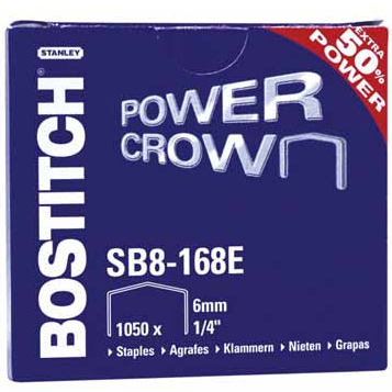Bostitch nietjes voor B8R, B8HC, B8E, B8HDP en B8P, doos1050nietjes SB8-168E (6 mm)