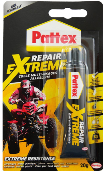 Pattex 489858 nieuwe verpakking Pattex multilijm 100 % Repair Gel Pattex multilijm 100 % Repair Gel, tube van 20 g, op blister