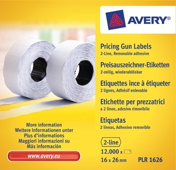 Avery etiketten voor prijstang non-permanent