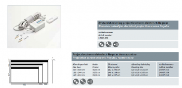 Projectiescherm elektrisch regular 16 10