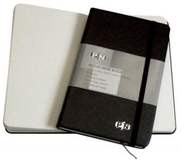 Duurzaam schets-/notitieboekje (A6) PSN blanco, zwart
