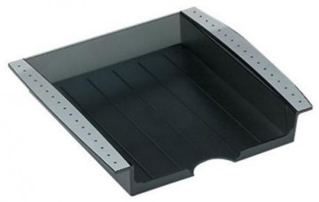 Stapelbare brievenbak PSN met aluminium afwerking, zwart