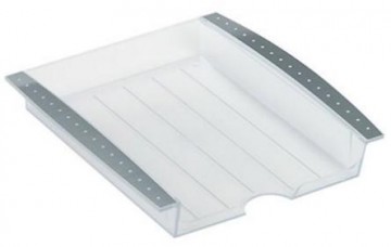 Stapelbare brievenbak PSN met aluminium afwerking, wit