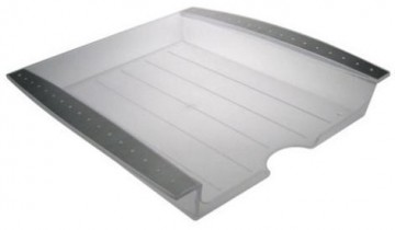 Stapelbare brievenbak PSN extra groot met aluminium afwerking, wit transparant