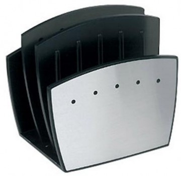 Briefhouder PSN met aluminium afwerking, zwart