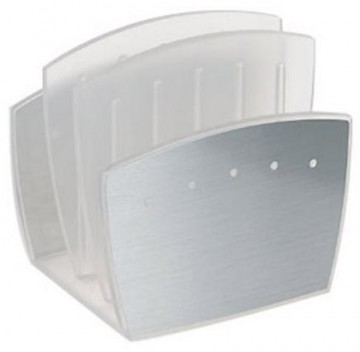 Briefhouder PSN met aluminium afwerking, wit