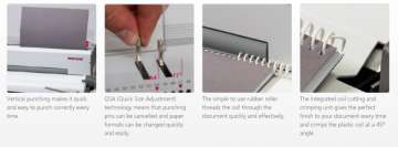 Renz SPB 360 Comfort PLUS Spiraal Inbindmachine - Met electrische spiraliseerblok voor plastic PVC Coils