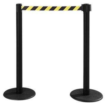 Rs guide afzetpaal met trekband geel zwart verkrijgbaar bij officeknallersnl  anderhalvemeter economie corona free producten 1b