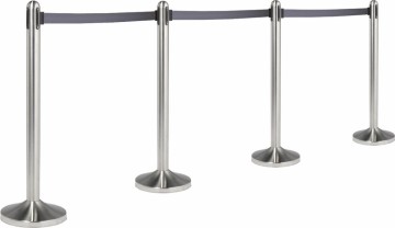 Securit afzetpaal RVS met grijs lint 