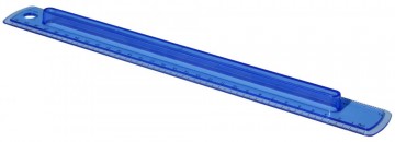 Lineaal Plastic (Clear/blue) PAVO 300mm incl grip