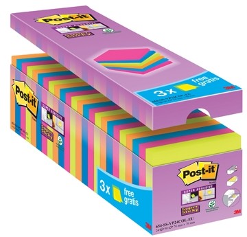 Post-it® Super Sticky Notes gekleurd Voordeelpak