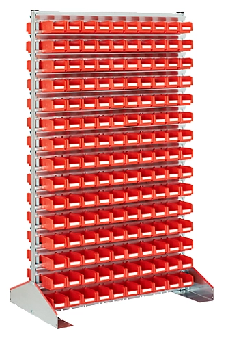 Staande bakkenrekken tweezijdig b 1130 x d 700 x h 1885 mm 300 x 07 l rood