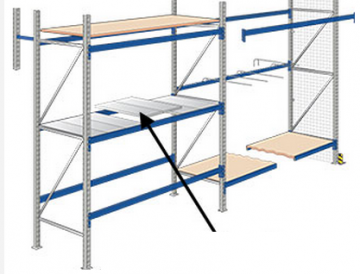 Systeem PR 600 - complete stelling, aanbouwsectie met balken en STALEN PANELEN, 2200 mm lang