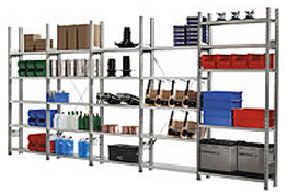 Complete stelling R 3000 B5155xH2278mm, 25legborden gelakt D300mm