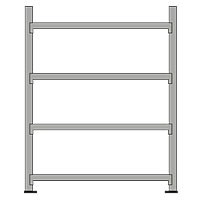 Systeem WR 600 - complete basissectie, lengte 1500/1800/2200 mm (div hoogtes)