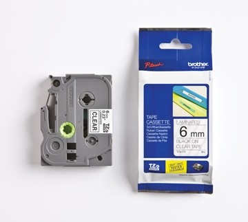 Brother linten voor P-Touch 6 mm, zwart/transparant