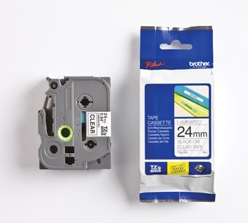 Brother linten voor P-Touch 24 mm, zwart/transparant