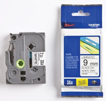 Brother linten voor P-Touch 9 mm, zwart/wit