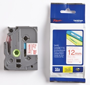 Brother linten voor P-Touch 12 mm, rood/wit