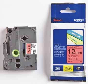 TAPE BROTHER 12MM ZW OP ROOD PAK2