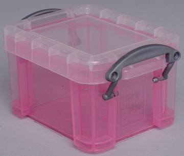 Really Useful Boxes Transparante opbergdoos 0,14 l transparant roze