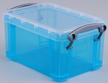 Really Useful Boxes transparante opbergdoos 0,7 l helblauw