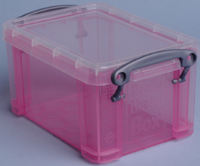 Really Useful Boxes transparante opbergdoos 0,7 l roze