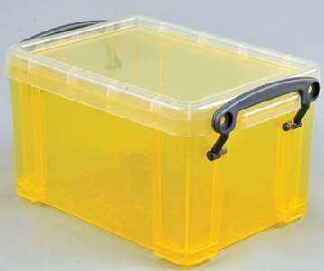 Really Useful Boxes transparante opbergdoos 0,7 l Geel