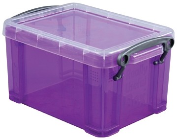 Really Useful boxes transparante opbergdoos 1,6 l paars