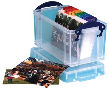 Really Useful Boxes transparante opbergdoos 2,1 l, buitenft 240 x 130 x 125 mm, binnenft 190 x 100 x 1...