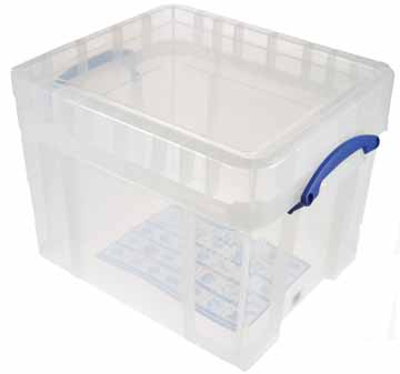 Really Useful Boxes transparante opbergdoos 35 l XL, buitenft 480 x 390 x 345 mm, binnenft 370 x 310 x 31