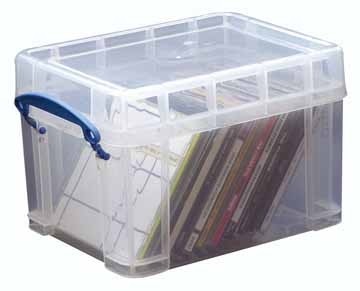 Really Useful Boxes opbergdoos voor 18 CD's of 10 DVD's, transparant, buitenft 245 x 180 x 160 mm, bin...