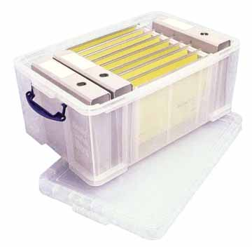 Really Useful Box 64 liter, transparant, per stuk verpakt in karton 
