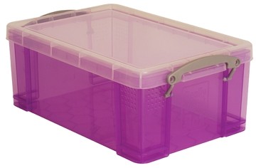 RUB gekleurde transparante opbergdoos 9 l purper