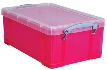 RUB gekleurde transparante opbergdoos 9 l roze