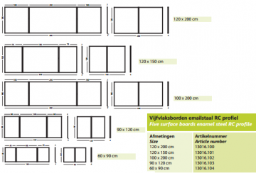 Vijfvlaks Whiteboard Emaille Staal Smit Visual