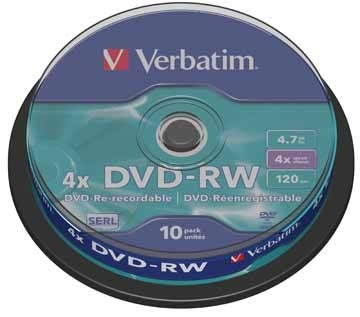 Verbatim Dvd Rewritable Dvd Rw Spindel Van 10 Stuks Dvd Officeknallers Voor Al Uw Kantoorartikelen Inbinden En Lamineren Met 100 Service