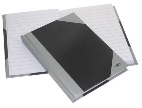 Notitieboek (A5) met kaft PSN zwart-zilver - Notitieboeken A5 Gelijnd - Officeknallers voor al kantoorartikelen, inbinden en lamineren met 100% service