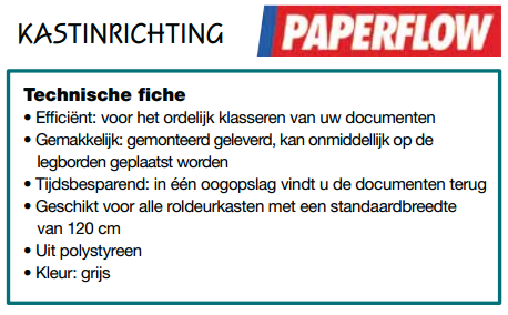 kastinrichting paperflow bij www.officeknallers.nl onder kantoorartikelen meubilair kastinrichting Nergens goedkoper